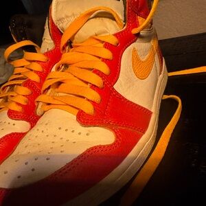 Nike high tops fusion red and yellow